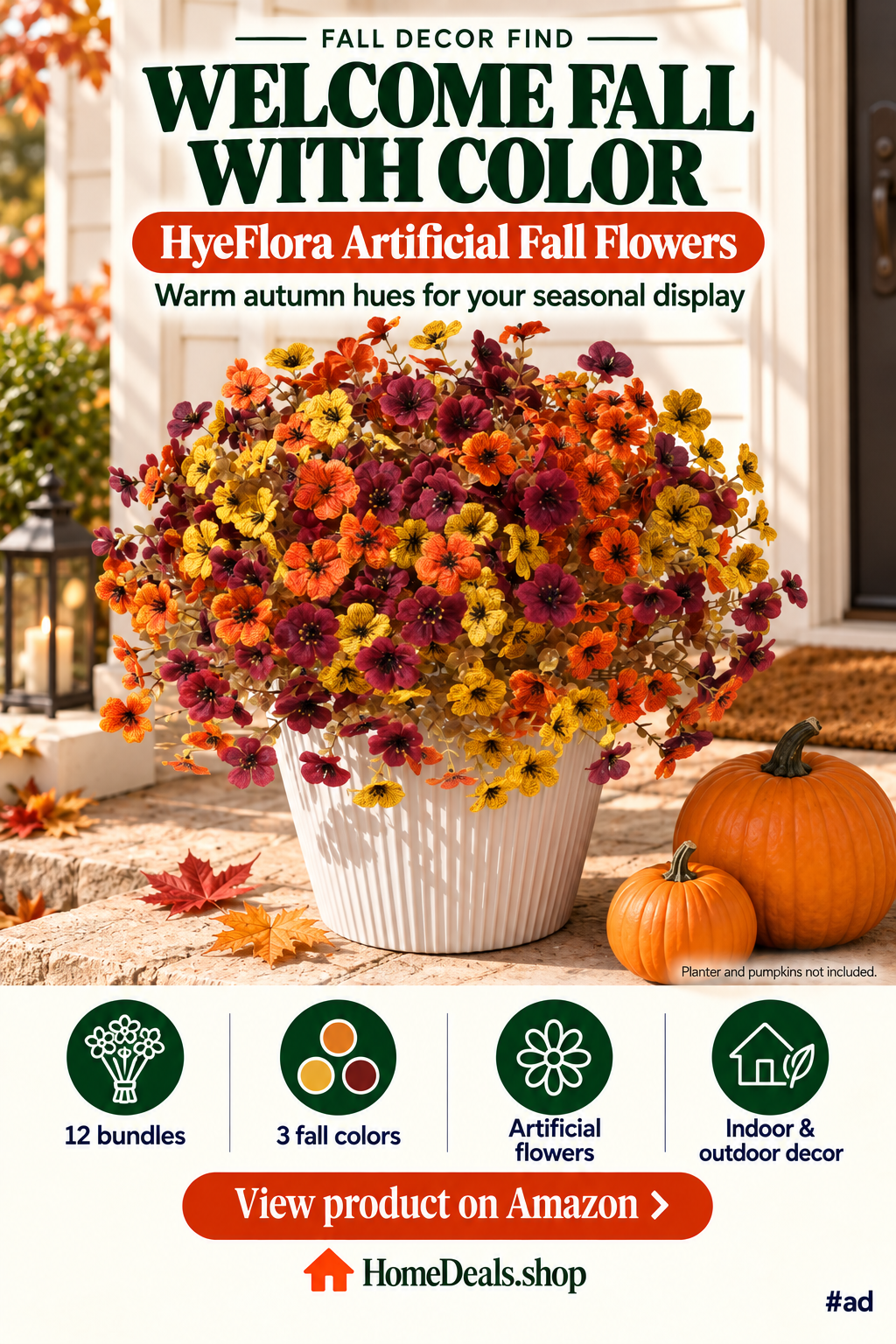 Artificial Fall Flowers, 12 Bundles