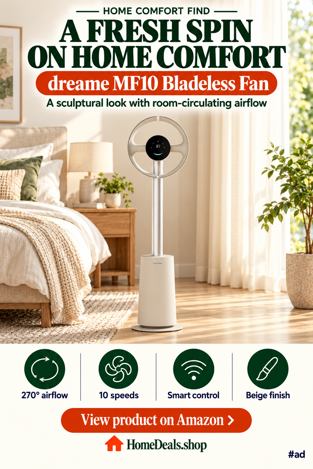 Smart Bladeless Standing Fan