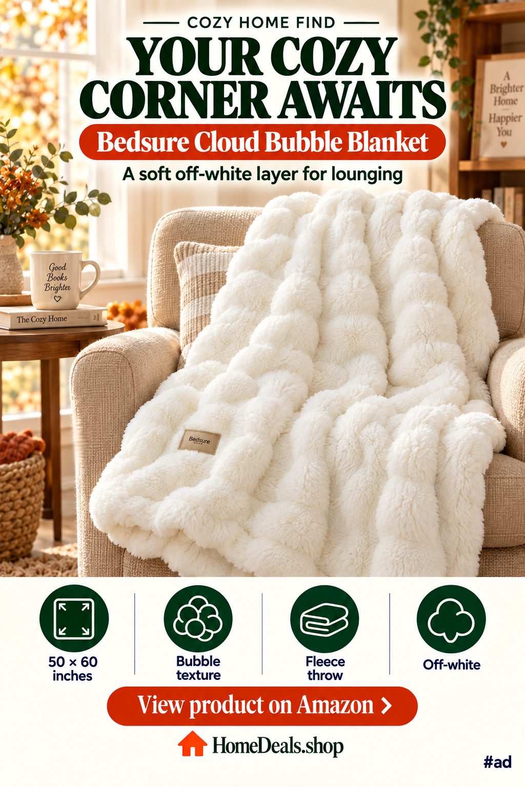 Cloud Bubble Fleece Throw Blanket
