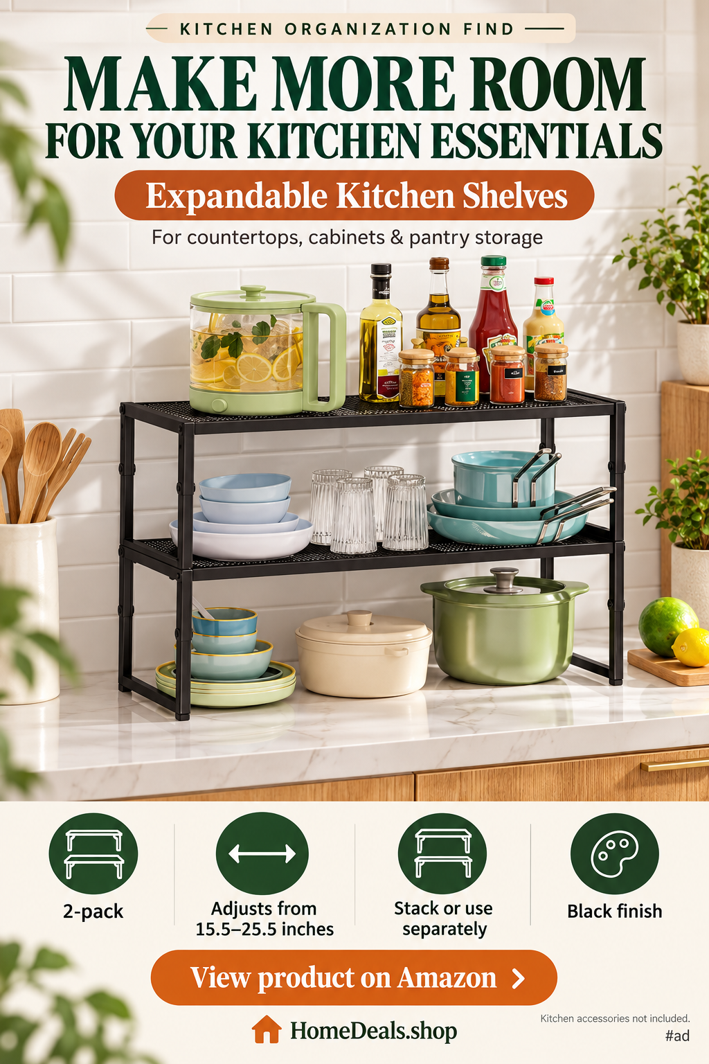 Expandable Kitchen Shelves (2-Pack)