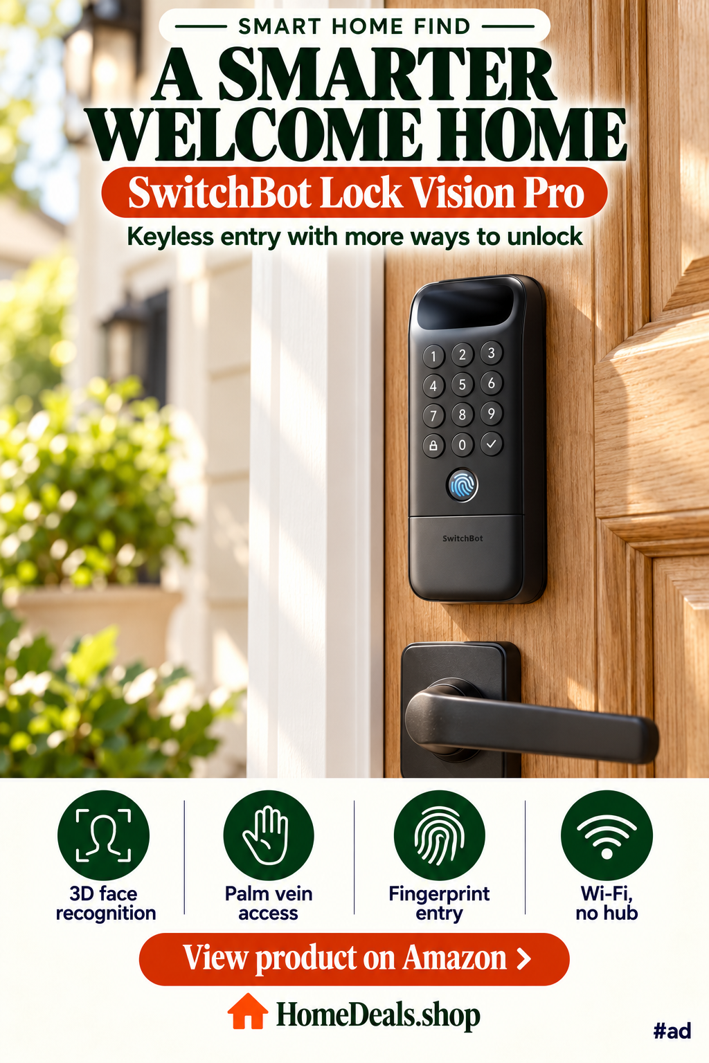 Keyless Smart Lock with Face and Palm Unlock