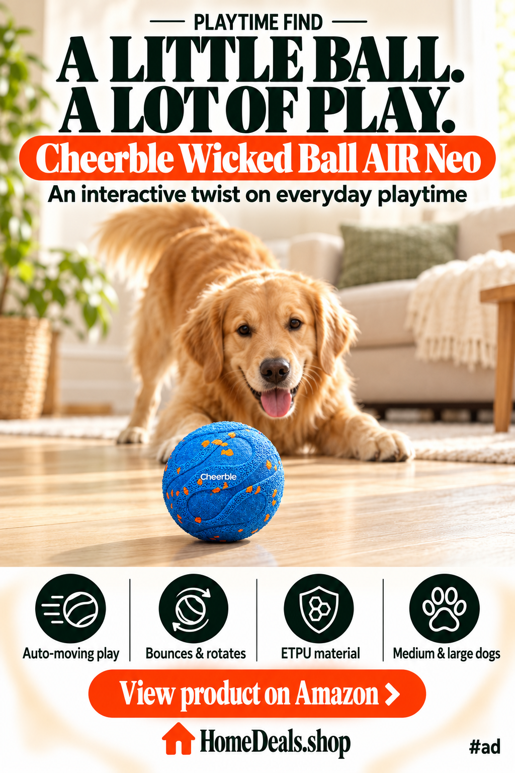 Interactive Dog Ball for Medium and Large Dogs