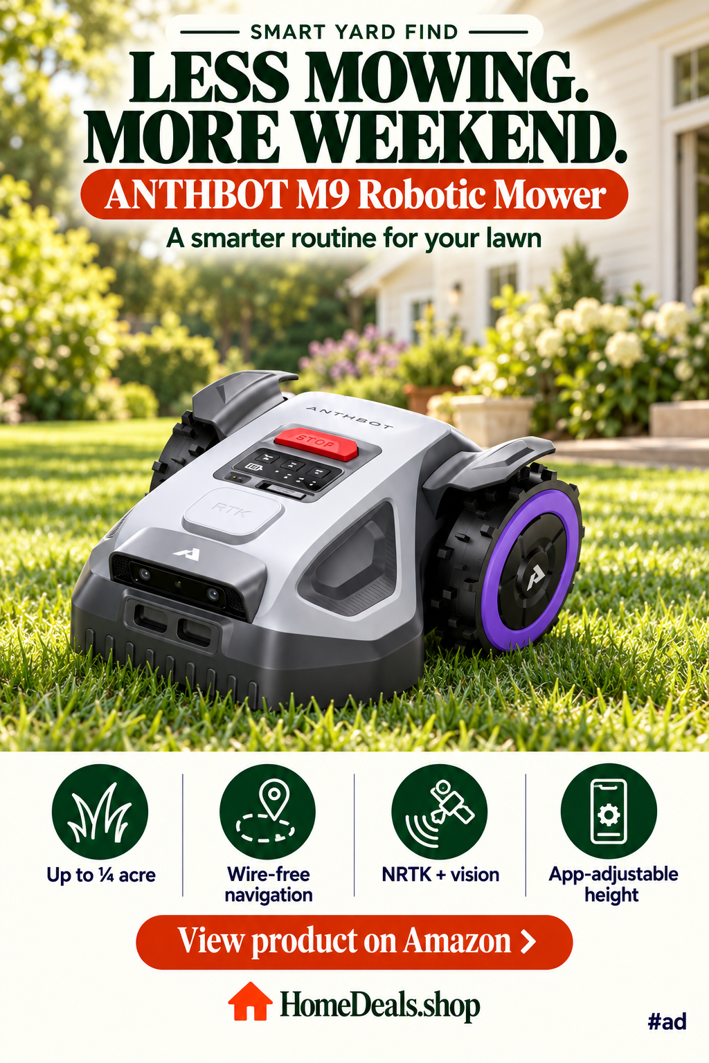 Wire-Free Robotic Lawn Mower
