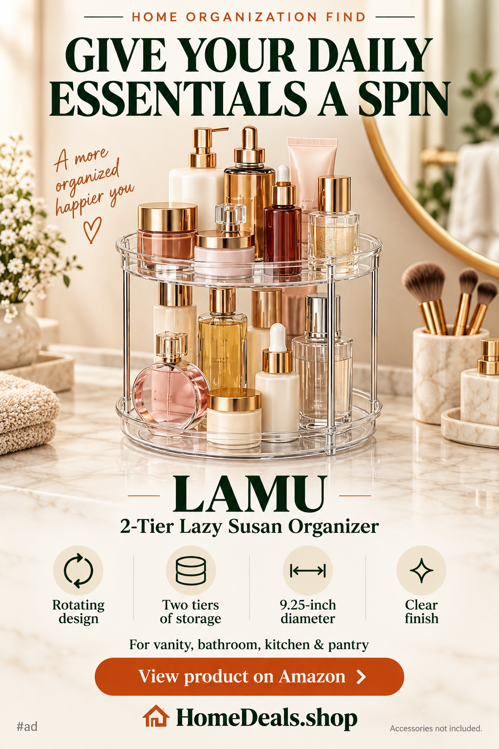 LAMU 2-Tier Lazy Susan Organizer