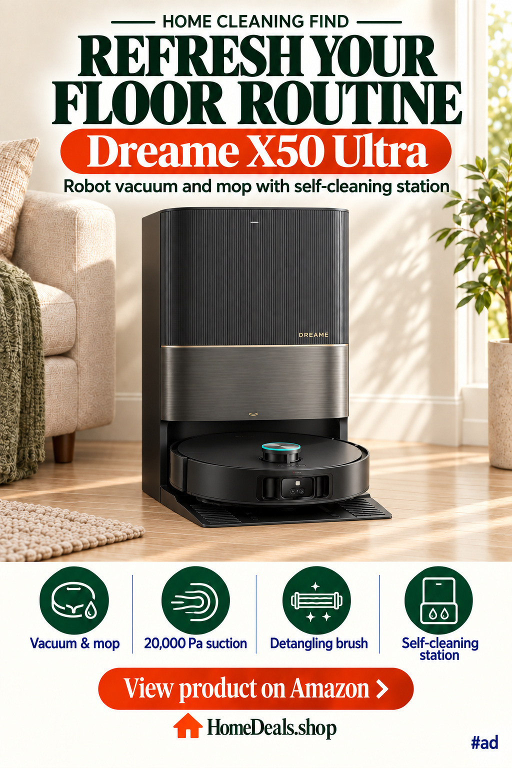 Self-Cleaning Robot Vacuum and Mop